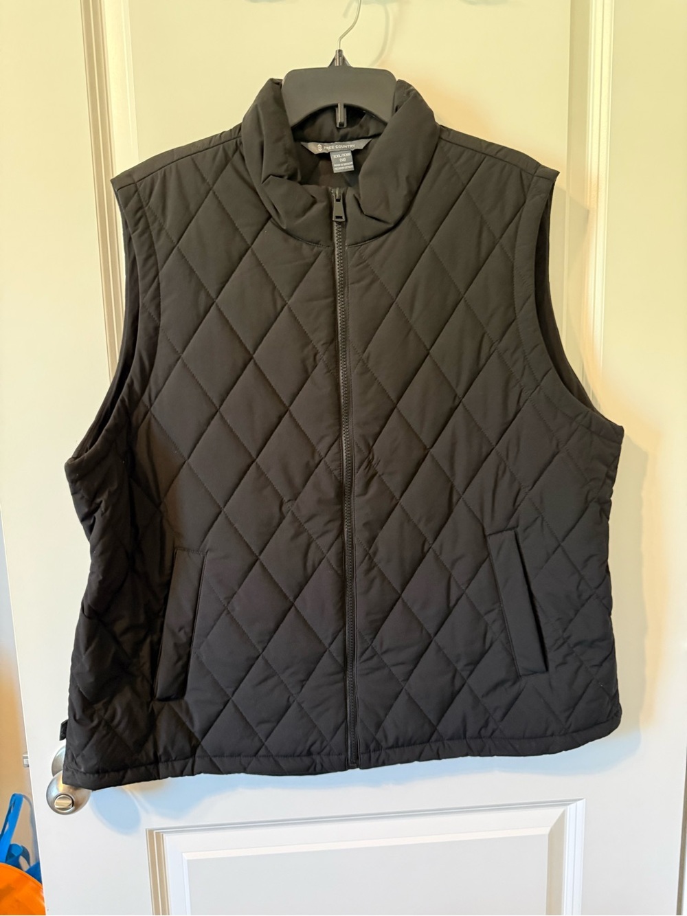 Free Country Quilted Black Men's Sleeveless Vest with Zip